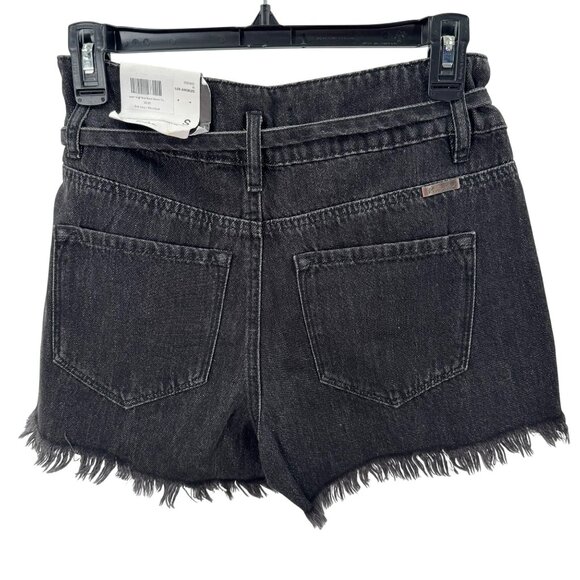 KanCan Black High Rise Distressed Denim Shorts Womens Size S - Picture 5 of 10